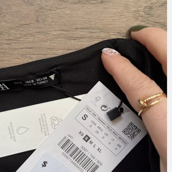 ZARA NEW WOMAN SS22 BLACK Zippered ASYMMETRIC BUSTIER - Size S NEW WITH TAG! - Picture 6 of 11